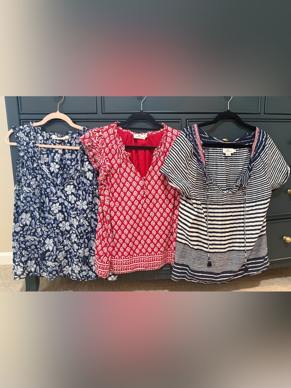 Lot of 3 Vineyard Vines Blouses large and medium